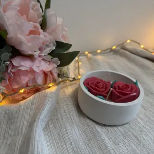 Svíčka s růžičkami - sójová svíčka M - náhled 4