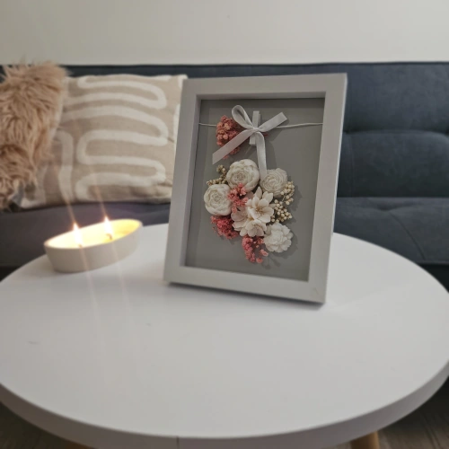 Bílo-růžový mix s mašličkou - obraz M