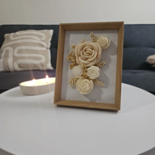 Mix bílo-béžových květin - obraz M