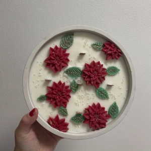 Vánoční hvězda - kulatá sójová svíčka XL - náhled 2