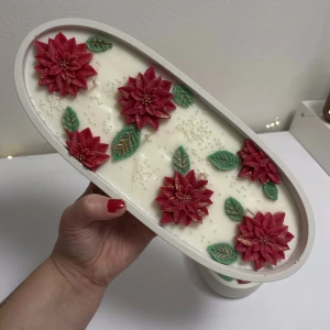 Vánoční hvězda - oválná sójová svíčka XL - obrázek 2