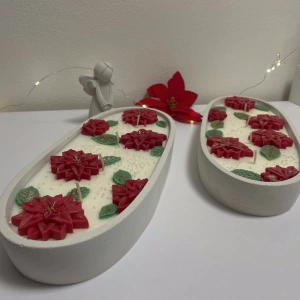 Vánoční hvězda - oválná sójová svíčka XL - obrázek 3