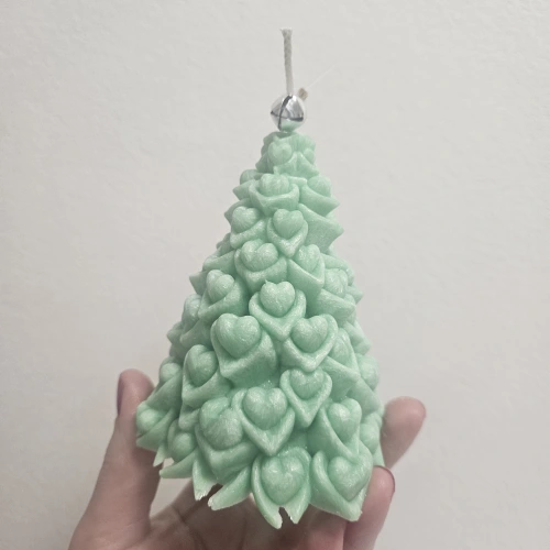 Vánoční strom - sójová svíčka M - detail